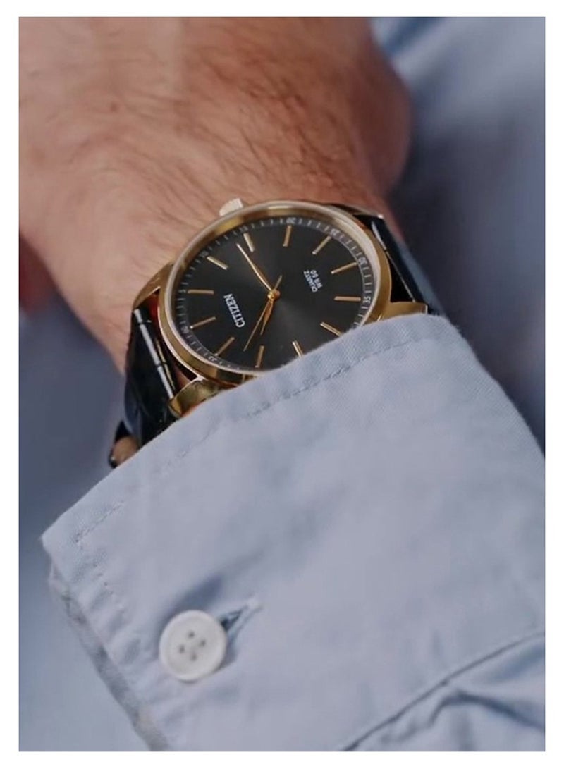 سيتيزن Analog Men's Watch BH5002-02E, 42 mm Black Dial & Black Leather Strap, Gold-Tone Stainless Steel Case, 50 m WR - Image 5